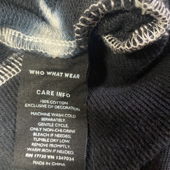 Who what wear navy blue & white tie dye crewneck sweatshirt size XL - Picture 7 of 7
